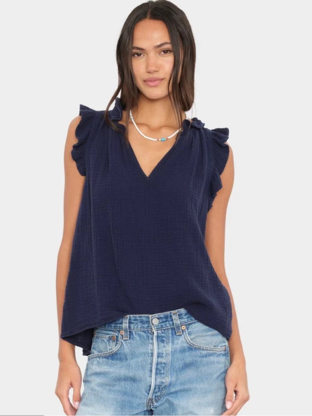 Xirena Bex gauze top size M Navy